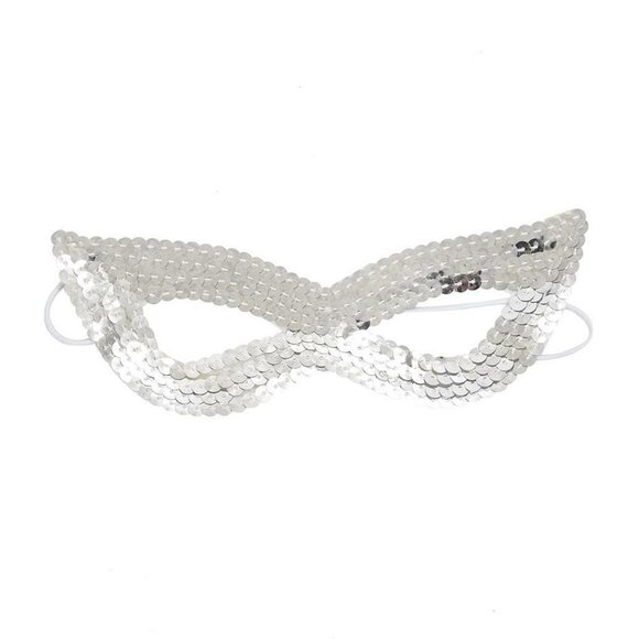 Diona J Argent Sparkle Bling Sequin Eye Costume Masque Chat Halloween Accessorie - Picture 1 of 5